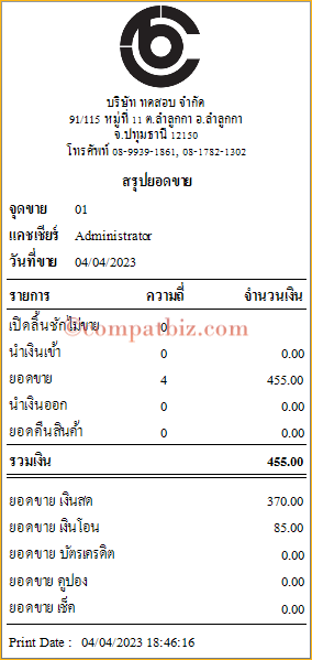 สรุปยอดขาย